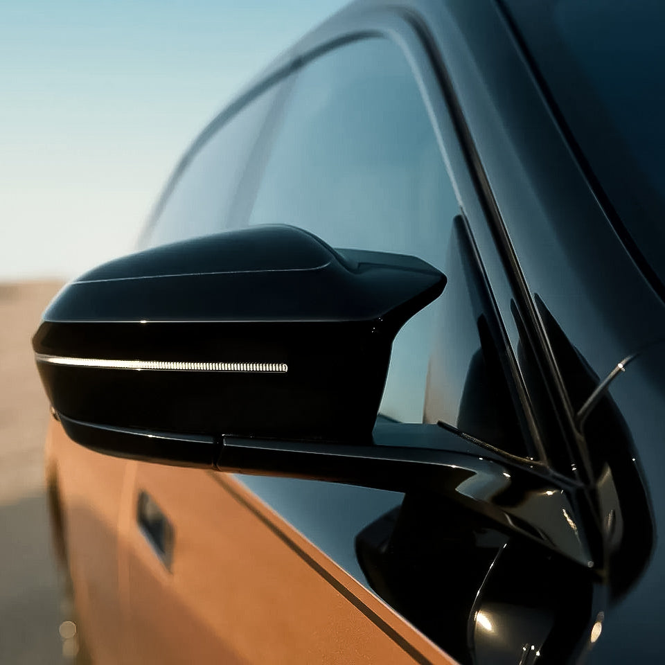 M-Style Carbon Fiber Side Mirror Covers for BMW 5 Series G60/G68, 7 Series G70, X3 G45, M5 G90 (2024+) LHD - EuroSpeed