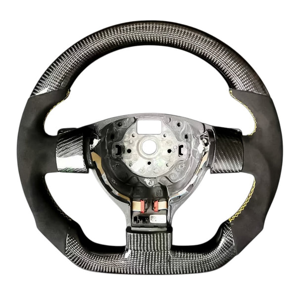 Carbon Fiber Steering Wheel with Leather/Alcantara for VW Golf MK5 - EuroSpeed