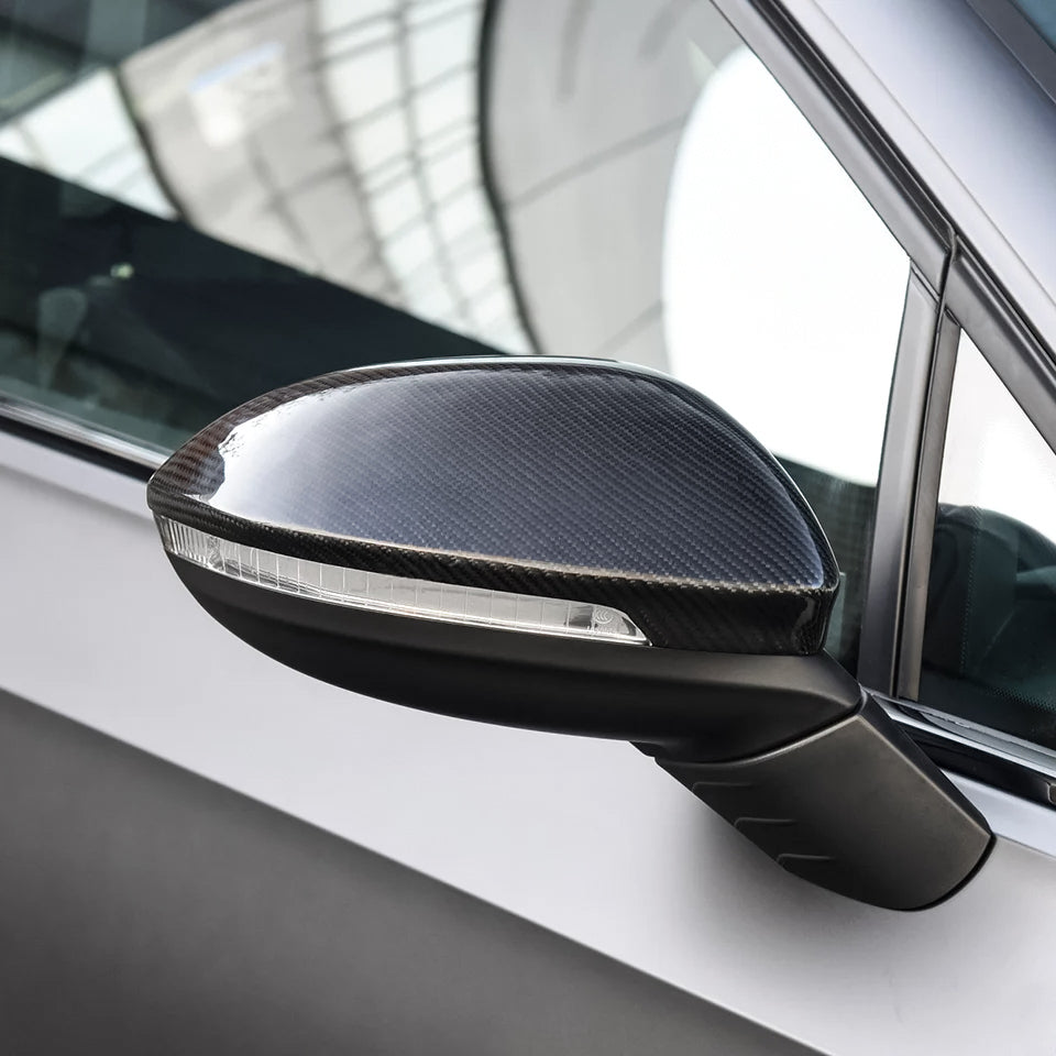 Carbon Fiber Mirror Cap Replacements for Volkswagen Golf MK8 (2020-2024) - EuroSpeed