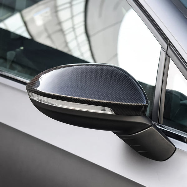 Carbon Fiber Mirror Cap Replacements for Volkswagen Golf MK8 (2020-2024) - EuroSpeed