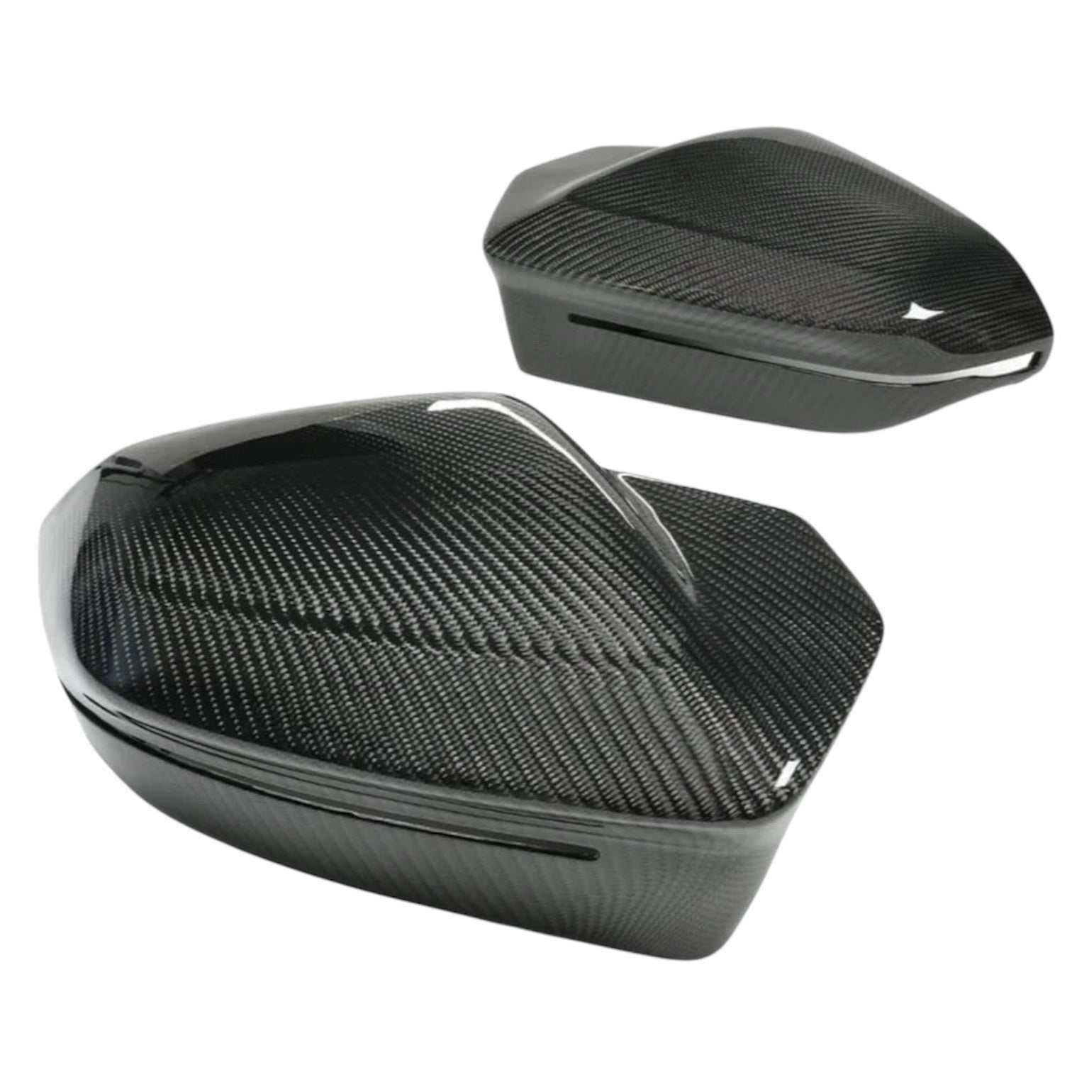 M-Style Carbon Fiber Side Mirror Covers for BMW 5 Series G60/G68, 7 Series G70, X3 G45, M5 G90 (2024+) LHD - EuroSpeed
