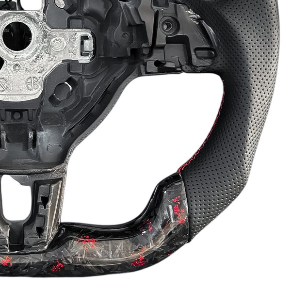 Carbon Fiber Steering Wheel with Leather/Alcantara for VW Golf MK6, Passat, Polo - EuroSpeed