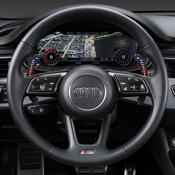Carbon Fiber Magnetic LED Paddle Shifter for Audi A1, A3, A5, A8, Q3, Q4, Q5, Q7, Q8, S1, S3, S5, SQ5, SQ8, RS3, RS5, RSQ5 - EuroSpeed