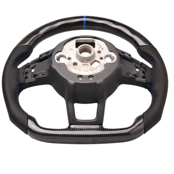 Carbon Fiber Steering Wheel with Leather/Alcantara for VW Golf MK7/7.5, GTI, GTD, GTE, R (2013-2020) - EuroSpeed