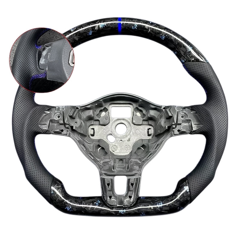 Carbon Fiber Steering Wheel with Leather/Alcantara for VW Golf MK6, Passat, Polo - EuroSpeed