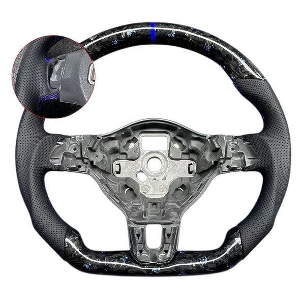 Carbon Fiber Steering Wheel with Leather/Alcantara for VW Golf MK6, Passat, Polo - EuroSpeed
