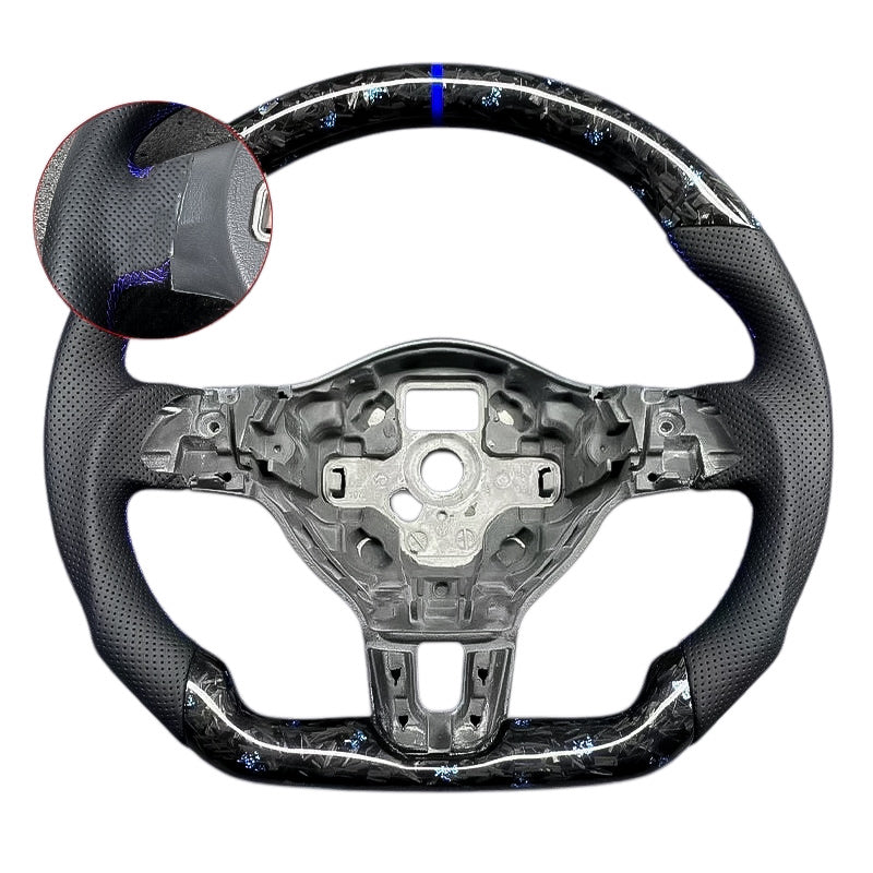 Carbon Fiber Steering Wheel with Leather/Alcantara for VW Golf MK6, Passat, Polo - EuroSpeed