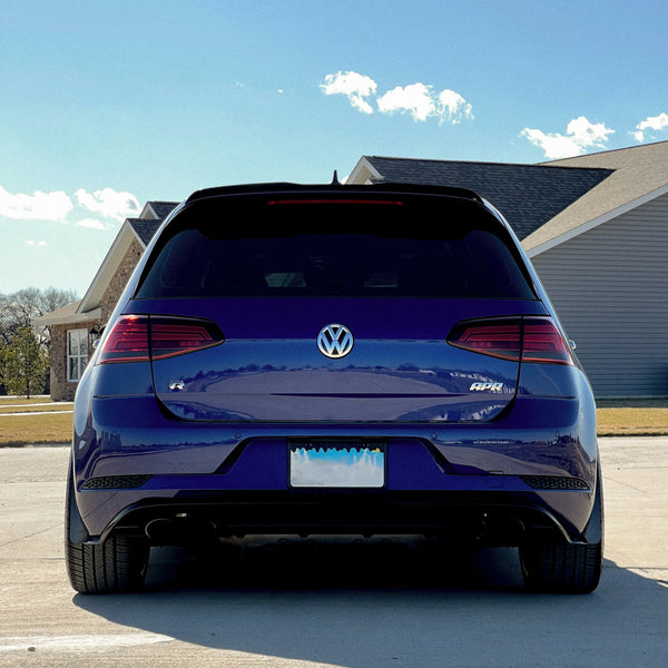 Honeycomb Rear Fog Light Covers (Gloss Black) for VW Golf 7.5 MK7.5 â Modified Tail Lamp Trim Inserts (2-Piece) - EuroSpeed