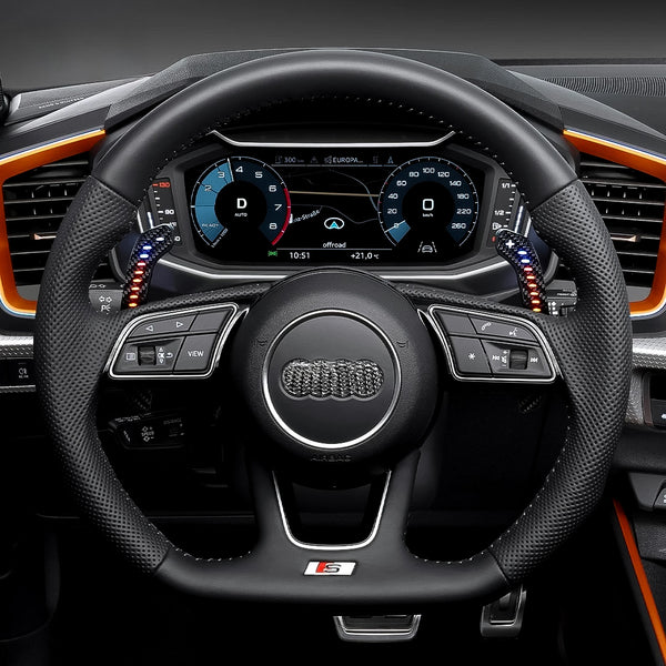 Carbon Fiber Magnetic LED Paddle Shifter for Audi A1, A3, A5, A8, Q3, Q4, Q5, Q7, Q8, S1, S3, S5, SQ5, SQ8, RS3, RS5, RSQ5 - EuroSpeed