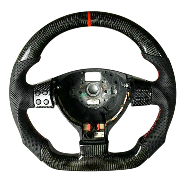 Carbon Fiber Steering Wheel with Leather/Alcantara for VW Golf MK5 - EuroSpeed