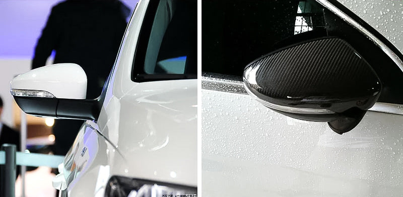 Carbon Fiber Mirror Cap Replacements for Volkswagen Golf MK6, Passat, CC, Beetle, Scirocco - EuroSpeed