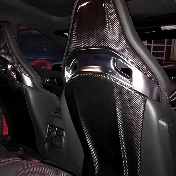 Carbon Fiber Seat Back Cover Trims for Mercedes-Benz A-Class CLA-Class GLA-Class - EuroSpeed