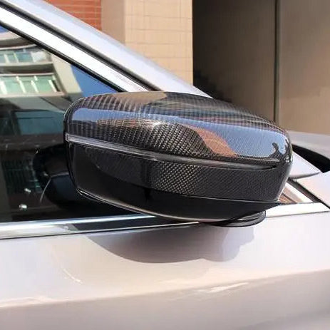 Carbon Fiber Mirror Cap Replacements for BMW 2, 3, 4, 5, 6, 7, and 8 Series (G42, G20, G28, G22, G23, G26 M400i, G30, G38, G32 GT, G11, G12, G14, G15, G16) - EuroSpeed