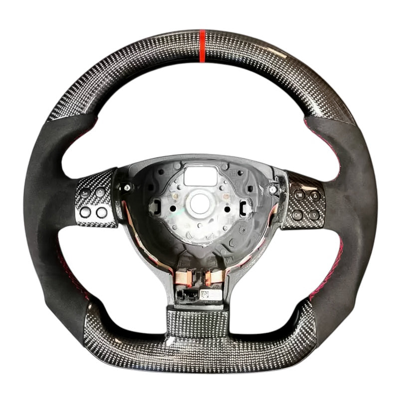 Carbon Fiber Steering Wheel with Leather/Alcantara for VW Golf MK5 - EuroSpeed