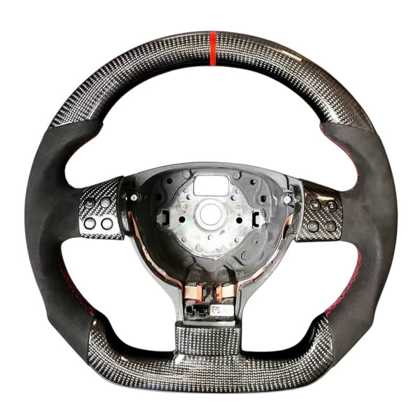 Carbon Fiber Steering Wheel with Leather/Alcantara for VW Golf MK5 - EuroSpeed