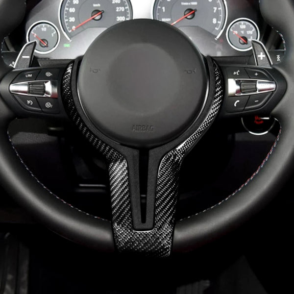 Carbon Fiber Steering Wheel Trim For BMW M Series F80 F82 F10 F06 F12 F13 F15 F16 & M Models (1-6 Series) - EuroSpeed