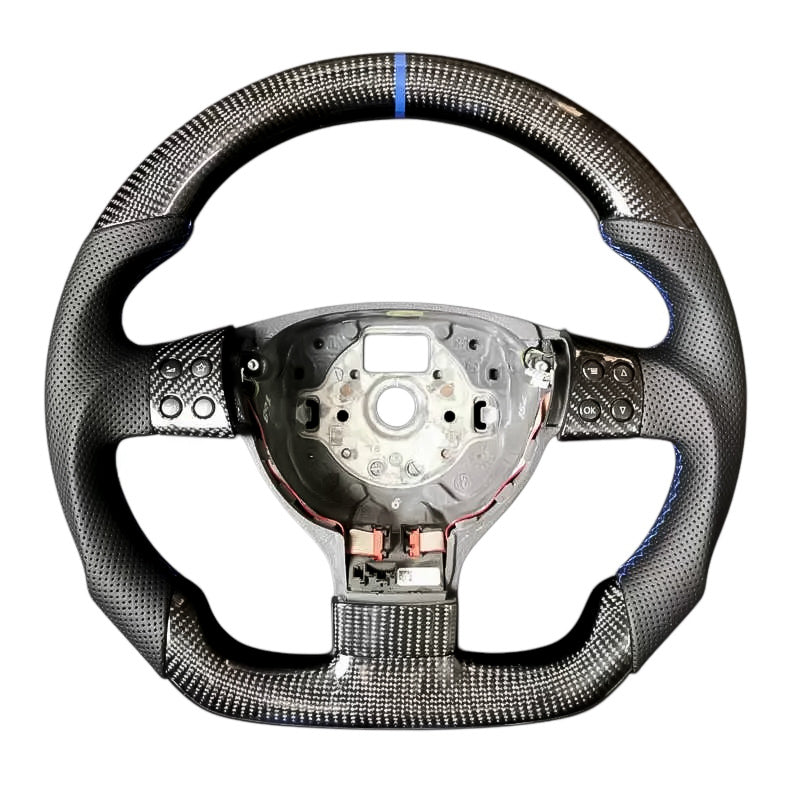Carbon Fiber Steering Wheel with Leather/Alcantara for VW Golf MK5 - EuroSpeed