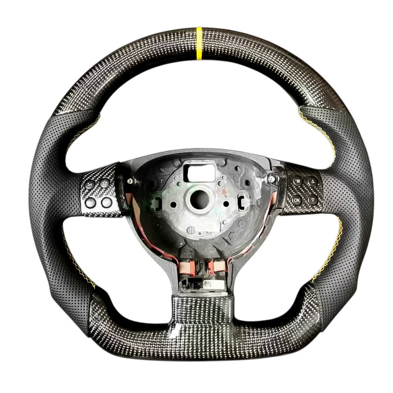 Carbon Fiber Steering Wheel with Leather/Alcantara for VW Golf MK5 - EuroSpeed