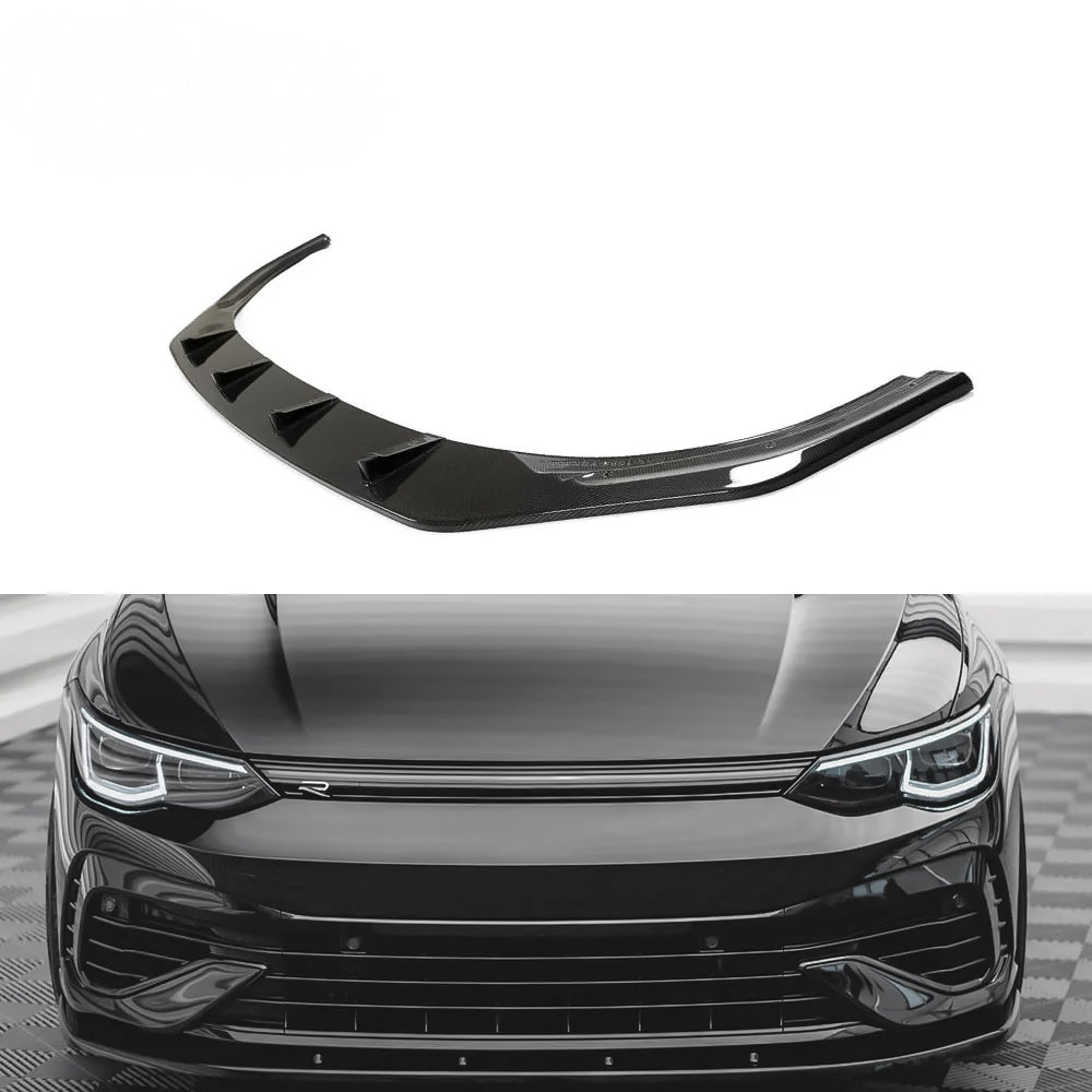 Carbon Fiber Front Lip Splitter for Golf R MK8 (2022–2024) - EuroSpeed