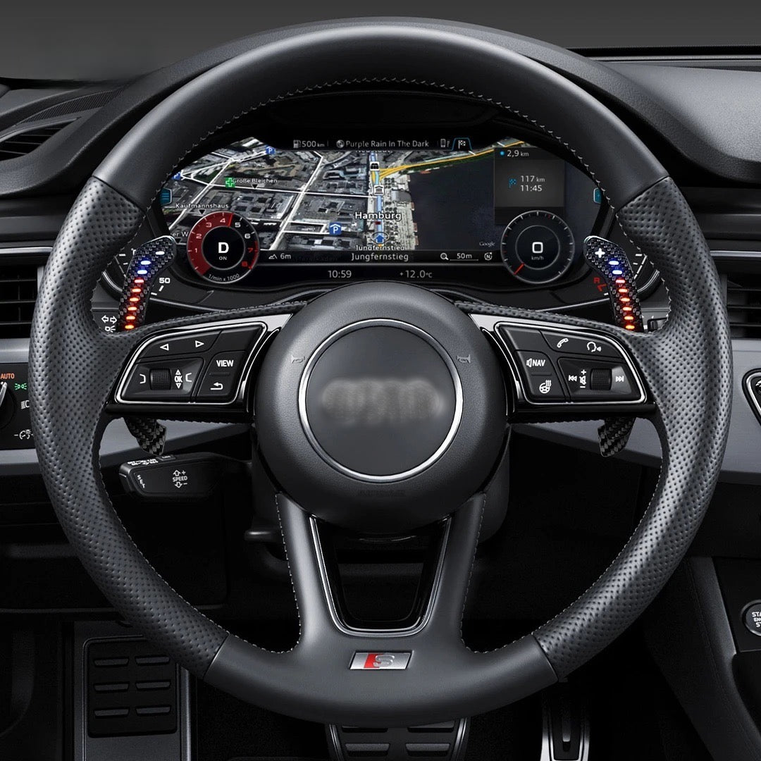 Carbon Fiber Magnetic LED Paddle Shifter for Audi A1, A3, A5, A8, Q3, Q4, Q5, Q7, Q8, S1, S3, S5, SQ5, SQ8, RS3, RS5, RSQ5 - EuroSpeed