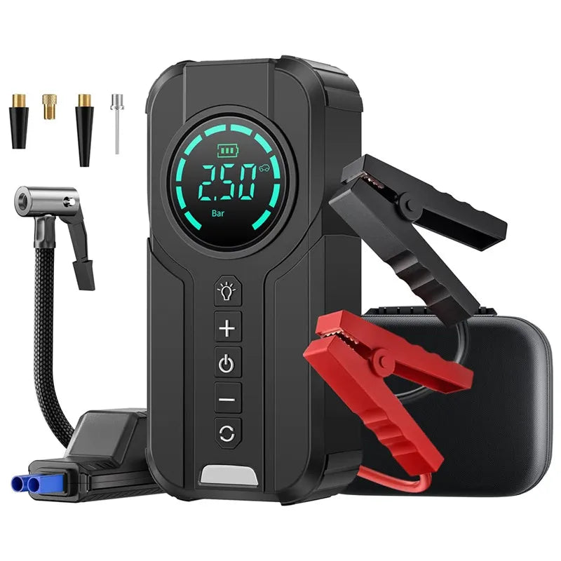 Portable Car Jump Starter with Built-In Air Compressor - Off-Grid Power Bank - EuroSpeed