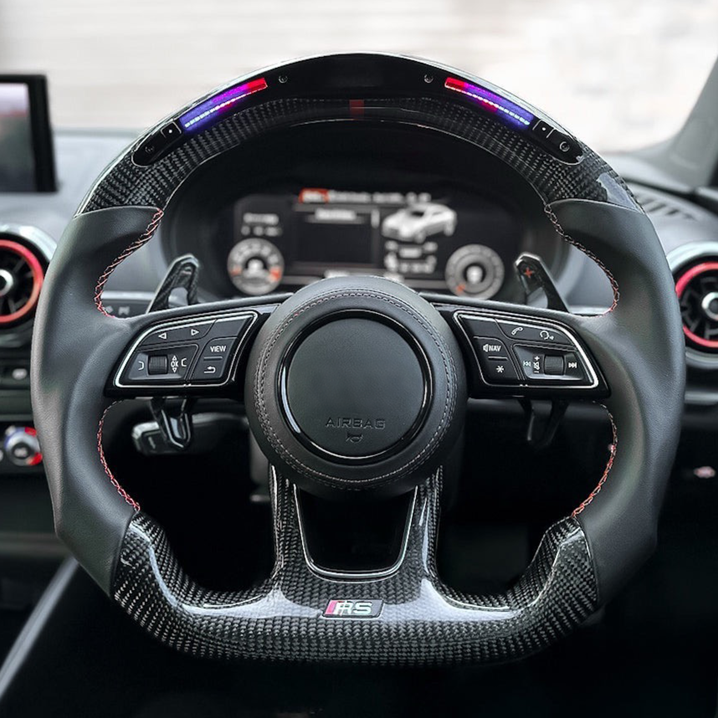 Carbon Fiber Steering Wheel for 2017–2020 Audi A3/S3/RS3 (8V Facelift), A4/S4 (B9), A5/S5 (B9)