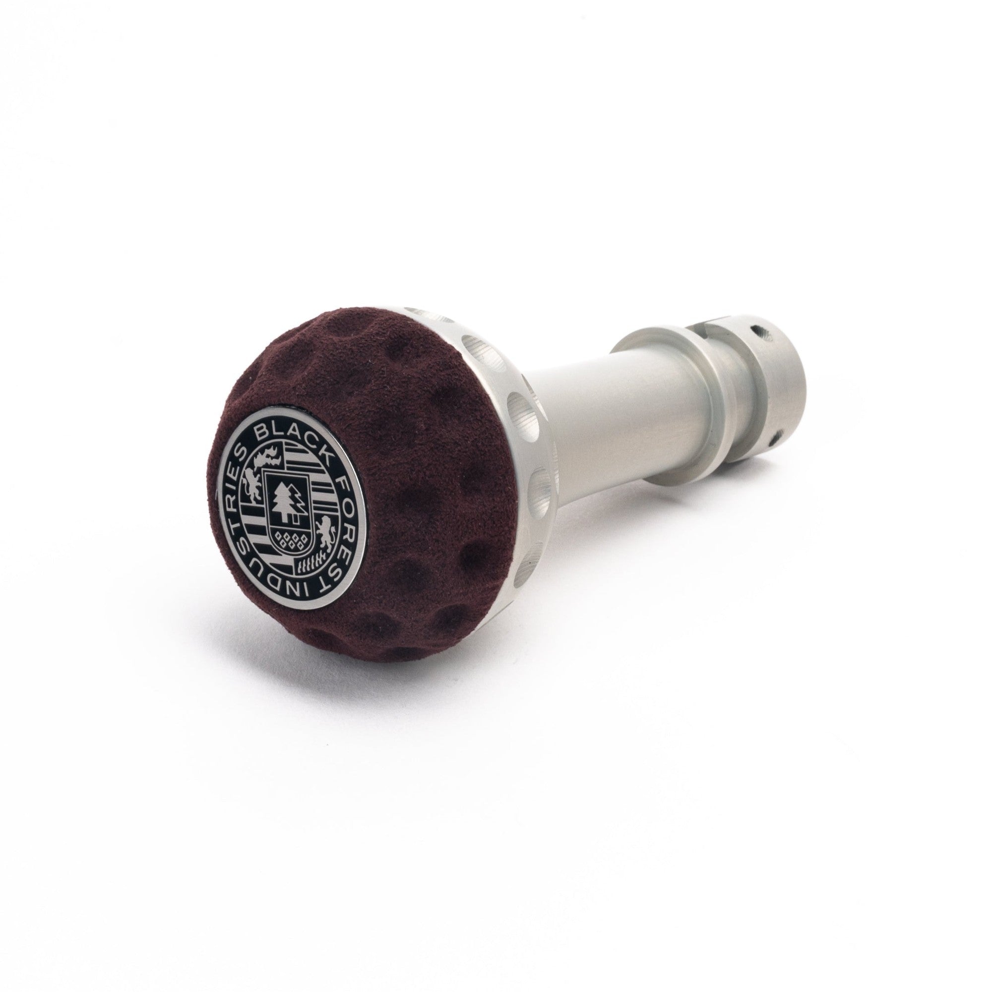BFI GSB Heavy Weight Shift Knob, Auto / DSG, Golf Ball for Volkswagen Passat, Atlas, Eos, Passat CC & More (1999–2026) - Aubergine Alcantara / Machined Finish