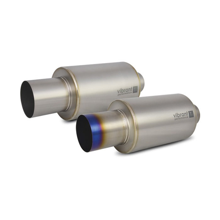 Vibrant Performance Titanium Universal Muffler with Exhaust Tip