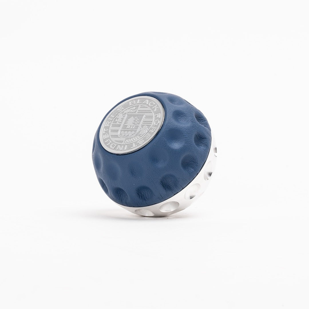 BFI GSB Heavy Weight Shift Knob, CAE Shifter - Maritime Blue Napa Leather / Machined Finish