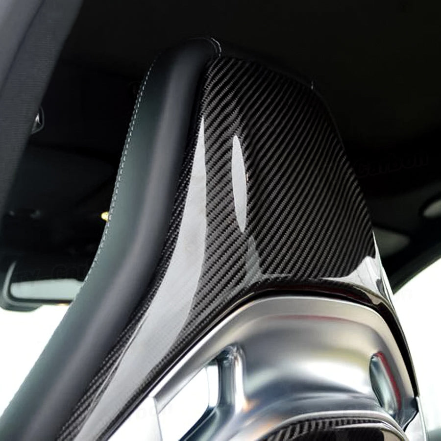 Carbon Fiber Seat Back Cover Trims for Mercedes-Benz A-Class CLA-Class GLA-Class