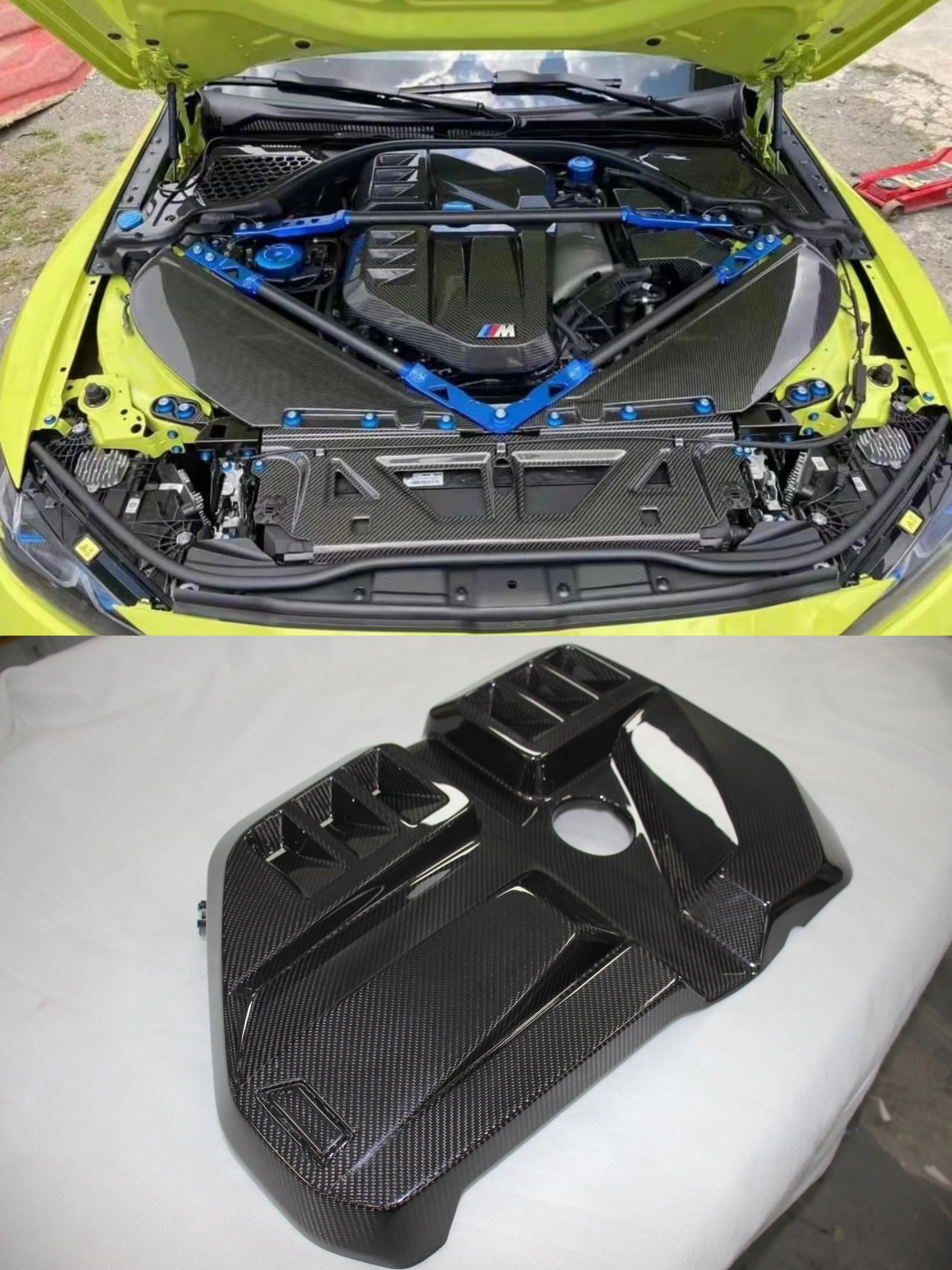 Performance Style Carbon Fiber Glossy Engine Cover for BMW M4 (G82/G83), M3 (G80/G81), M2 (G87) 2021+ - EuroSpeed