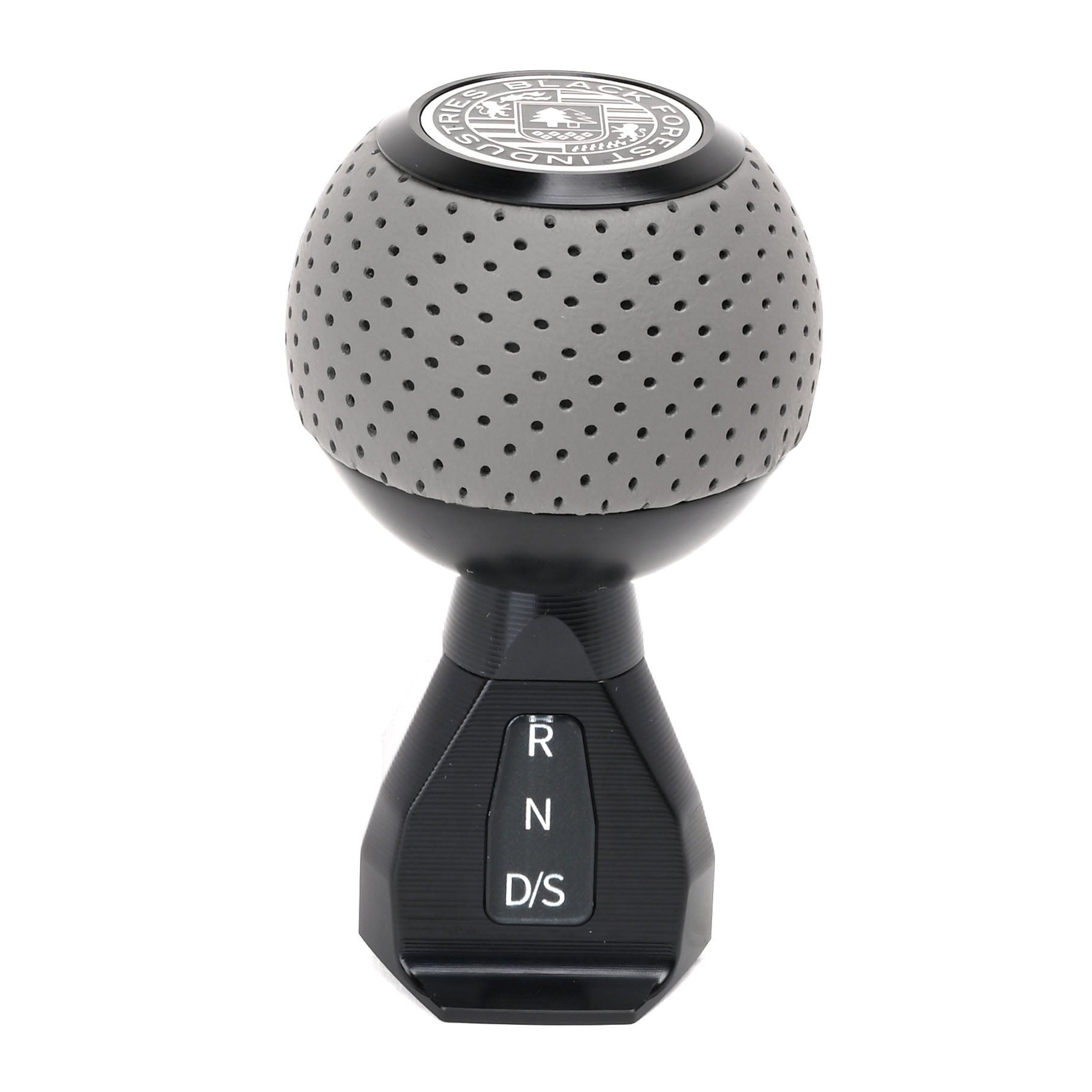 BFI GS2 Heavy Weight Shift Knob, Auto / DSG for Volkswagen Golf MK8 & Atlas Mk1 (2019–2026) - Graphite Gray Air Leather / Black Anodized