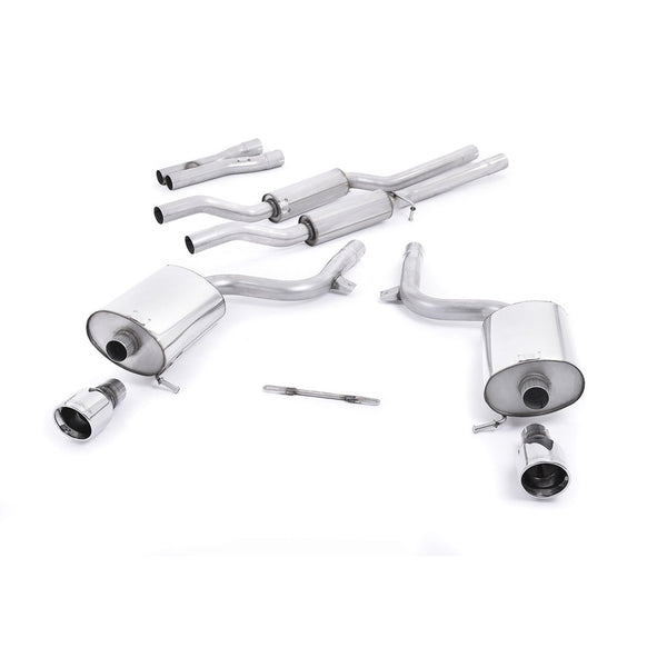 Milltek Sport Resonated Cat-Back Exhaust (Audi B6 A4 V6 S4 V8 Polished Jet Tips) for Audi S4 B6 (2003–2005)