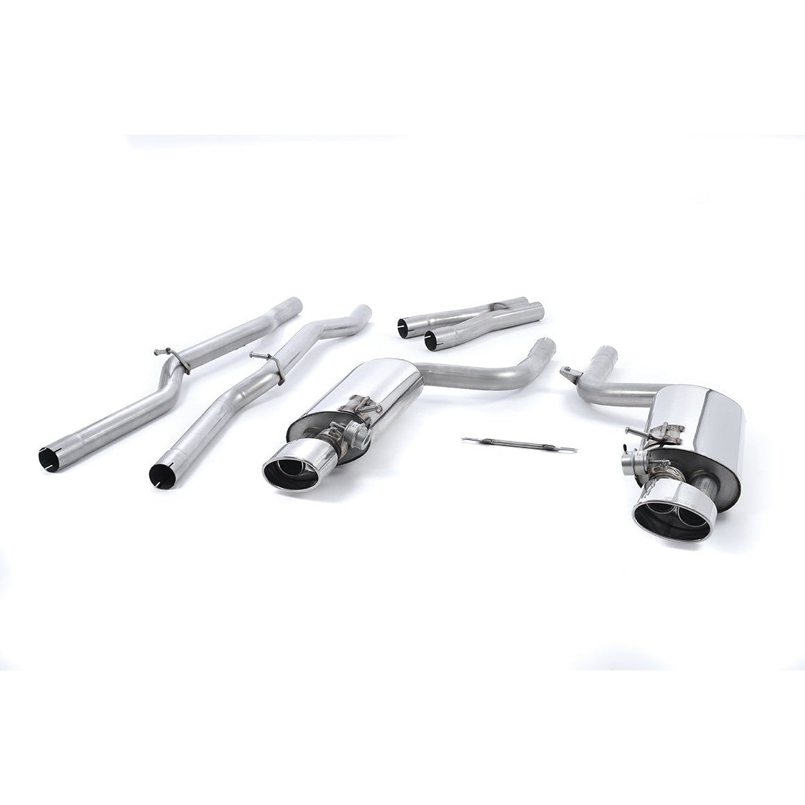Milltek Sport Valved Non-Resonated Cat-Back Exhaust (Audi B7 RS4 Polished Tips) for Audi RS4 B7 (2006–2008)