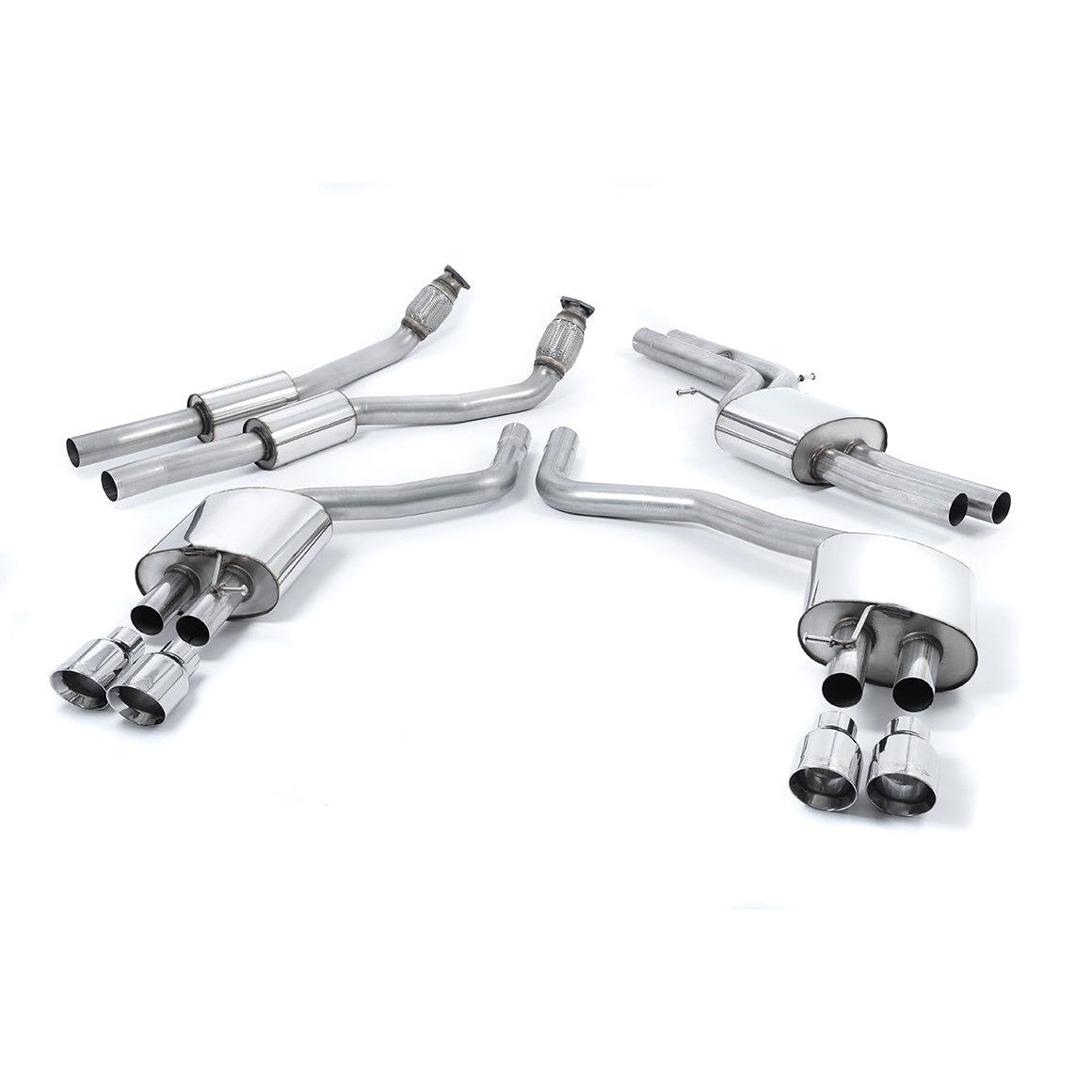 Milltek Sport Resonated Cat-Back Exhaust (Audi C7 S6 S7 Polished Tips) for Audi S6 C7 (2012–2018)