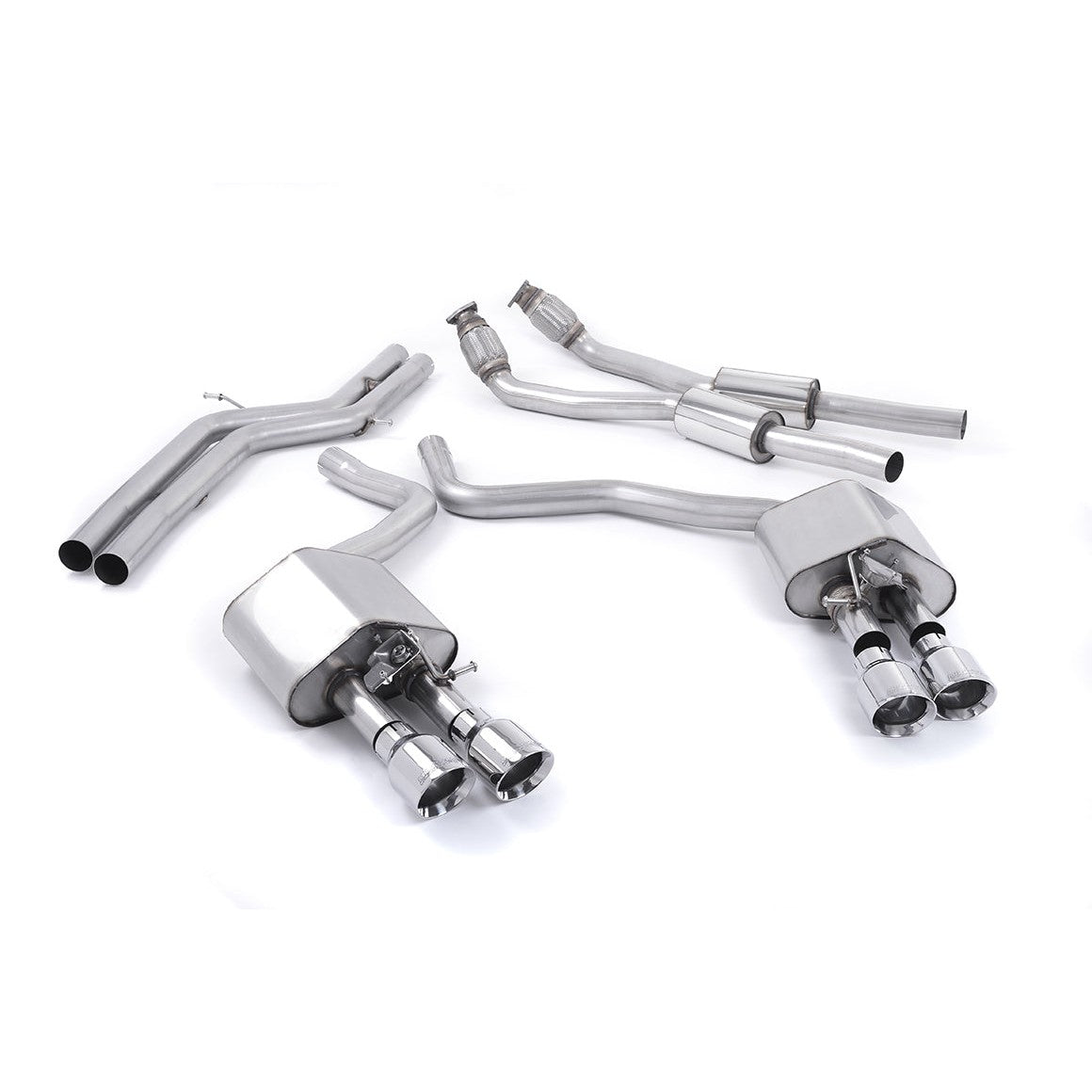 Milltek Sport Valved Non-Resonated Cat-Back Exhaust (Audi C7 S6 S7 Polished Tips) for Audi S6 C7 (2012–2018)