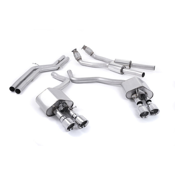 Milltek Sport Valved Non-Resonated Cat-Back Exhaust (Audi C7 S6 S7 Polished Tips) for Audi S6 C7 (2012–2018)