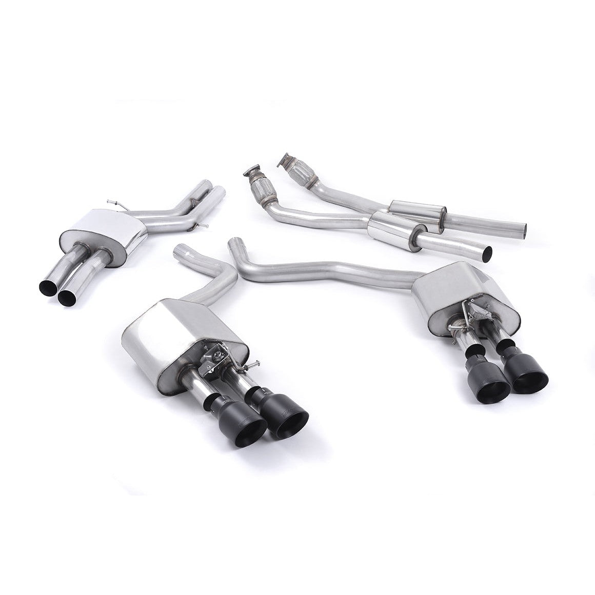 Milltek Sport Valved Cat-Back Exhaust (Audi C7 S6 S7 Cerakote Black Tips) for Audi S6 C7 (2012–2018)