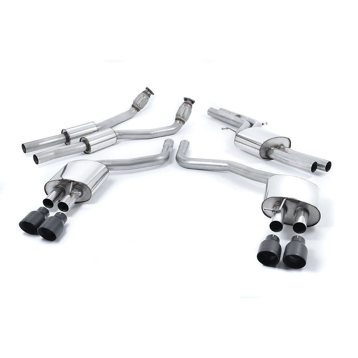 Milltek Sport Resonated Cat-Back Exhaust (Audi C7 S6 S7 Cerakote Black Tips) for Audi S6 C7 (2012–2018)