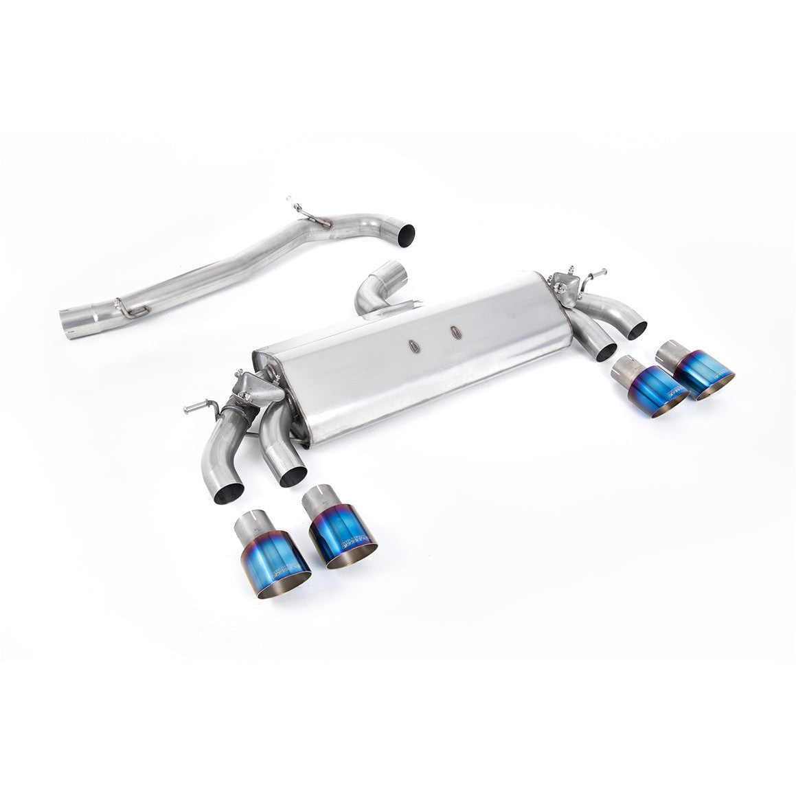 Milltek Sport Non-Resonated GPF Back Exhaust (R Burnt Titanium GT 100 Round Tips) for Volkswagen Golf MK7.5 (2017–2021)