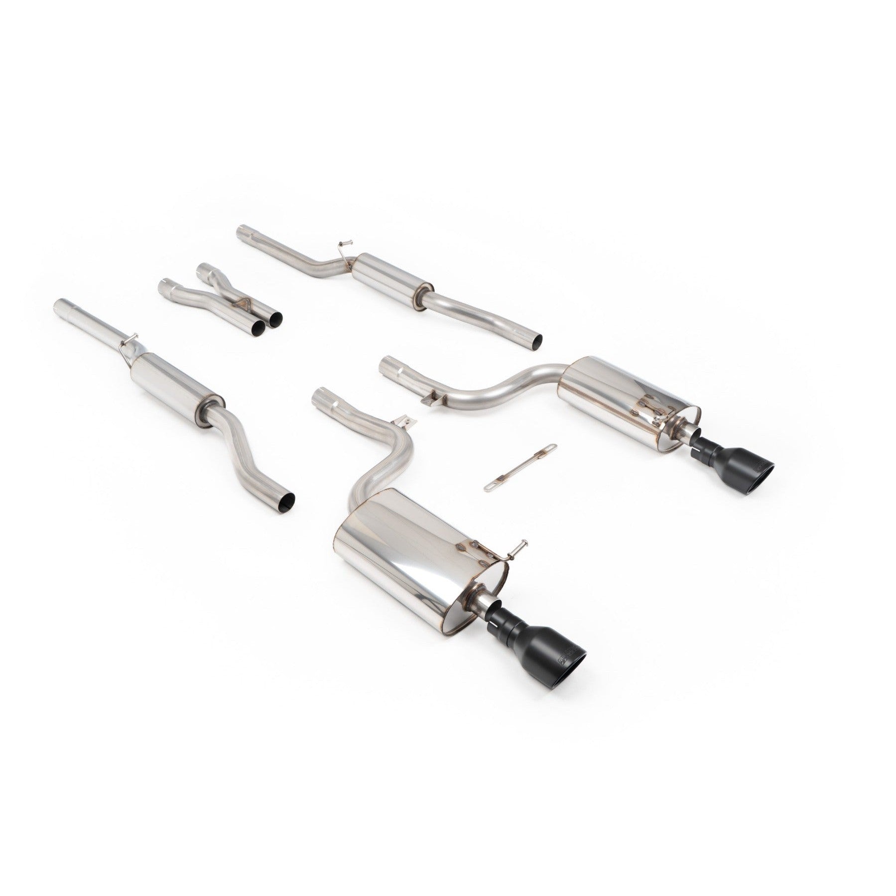 Milltek Sport Resonated Cat-Back Exhaust (Audi S4 V8 quattro B6 Cerakote Black Jet 100 Tips) for Audi S4 B6 (2003–2005)