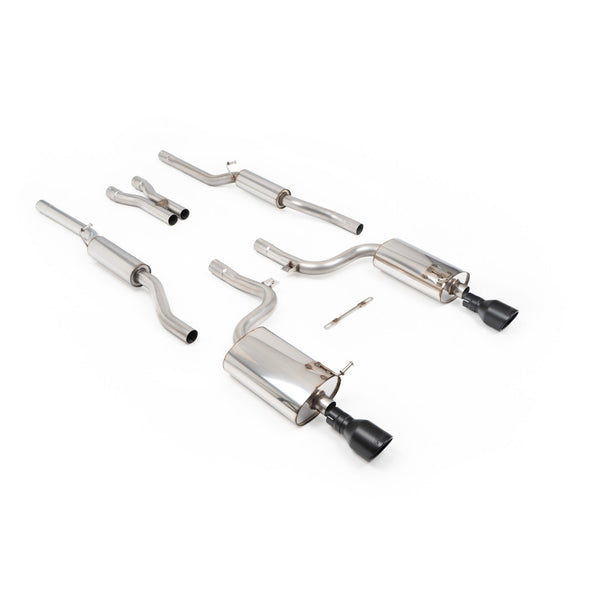 Milltek Sport Resonated Cat-Back Exhaust (Audi S4 V8 quattro B6 Cerakote Black Jet 100 Tips) for Audi S4 B6 (2003–2005)