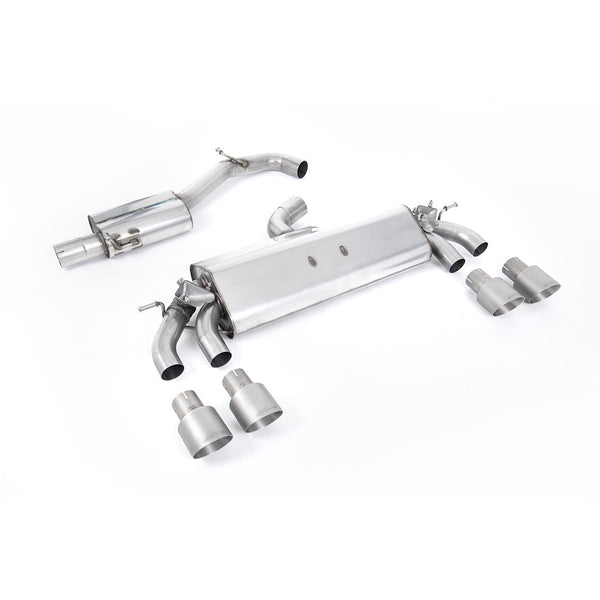 Milltek Sport Resonated Cat-Back Exhaust (VW Golf R MK7.5 Brushed Titanium Tips) for Volkswagen Golf MK7.5 (2017–2021)