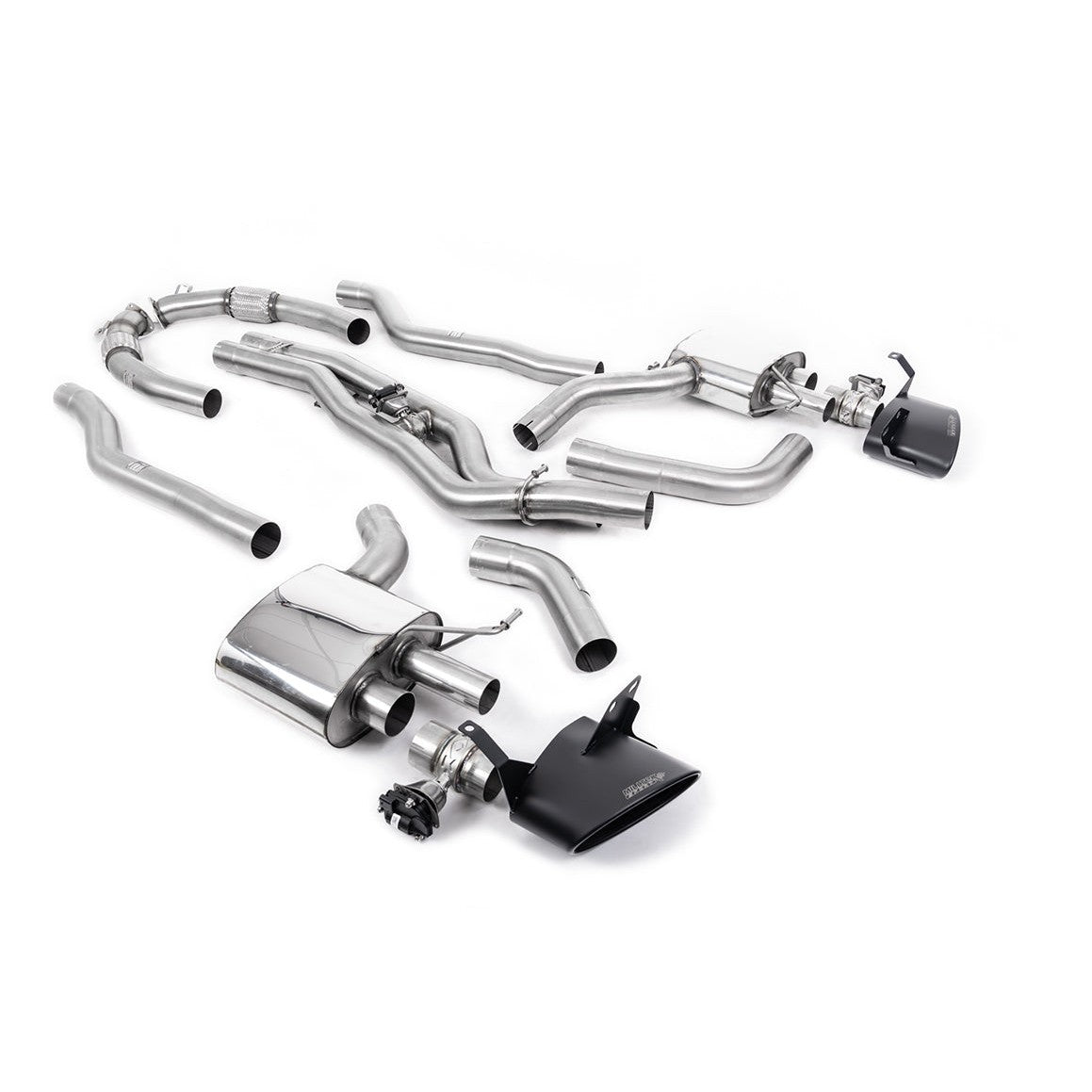 Milltek Sport Non-Resonated 80mm OPF/GPF-Back Exhaust (Bolt On Cerakote Black Tips) for Audi RS6 C8, RS7 C8 (2019–2026)