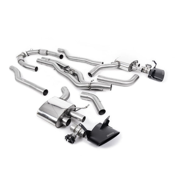 Milltek Sport Non-Resonated 80mm OPF/GPF-Back Exhaust (Bolt On Cerakote Black Tips) for Audi RS6 C8, RS7 C8 (2019–2026)