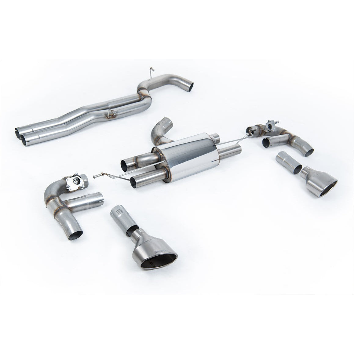 Milltek Sport 80MM Race Non-Resonated Cat-Back (Audi 8V RS3 Brushed Titanium Tips) for Audi RS3 8V (2017–2026)