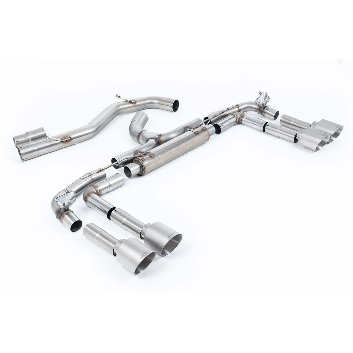 Milltek Sport 80mm Non-Resonated Race Cat-Back Exhaust (Audi S3 8Y Brushed Titanium Tips) for Audi S3 8Y (2022–2026)