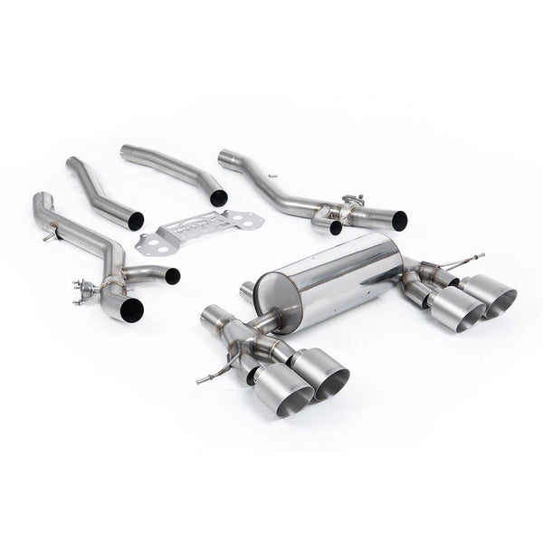 Milltek Sport 80mm OPF/GPF Back Exhaust (G8X M3 M4 Brushed Titanium Tips) for BMW 3 Series G80, 4 Series G82 (2021–2026)
