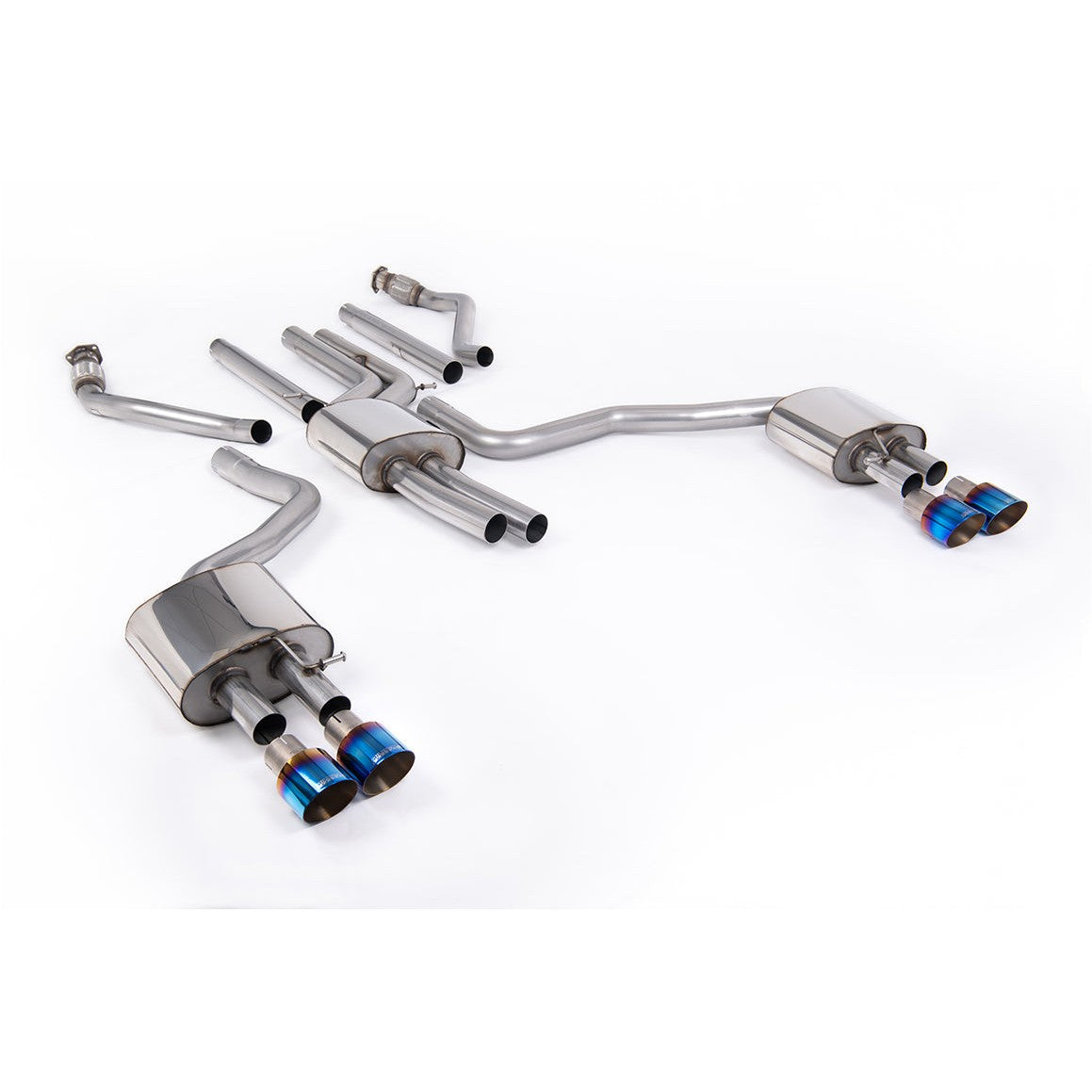 Milltek Sport Resonated Cat-Back Exhaust (Audi C7.5 A6 3.0 TFSI Burnt/Blue Titanium Tips) for Audi A6 C7.5 (2015–2018)