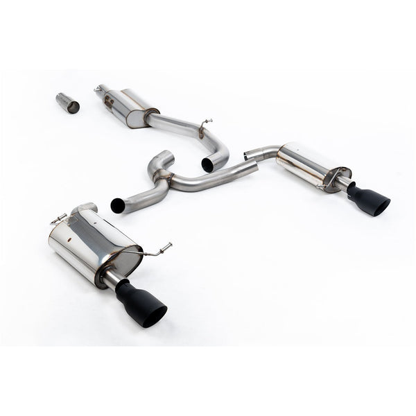 Milltek Sport Resonated Cat-Back Exhaust (1.8TSI Alltrack Black Cerakote Tips) for Volkswagen Golf MK7 (2016–2021)